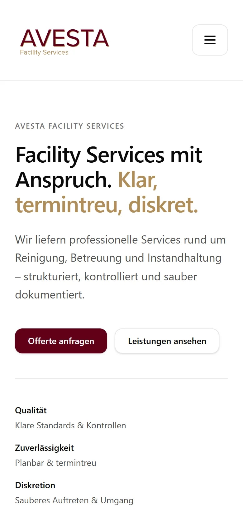 Avesta Facility Services auf dem Smartphone