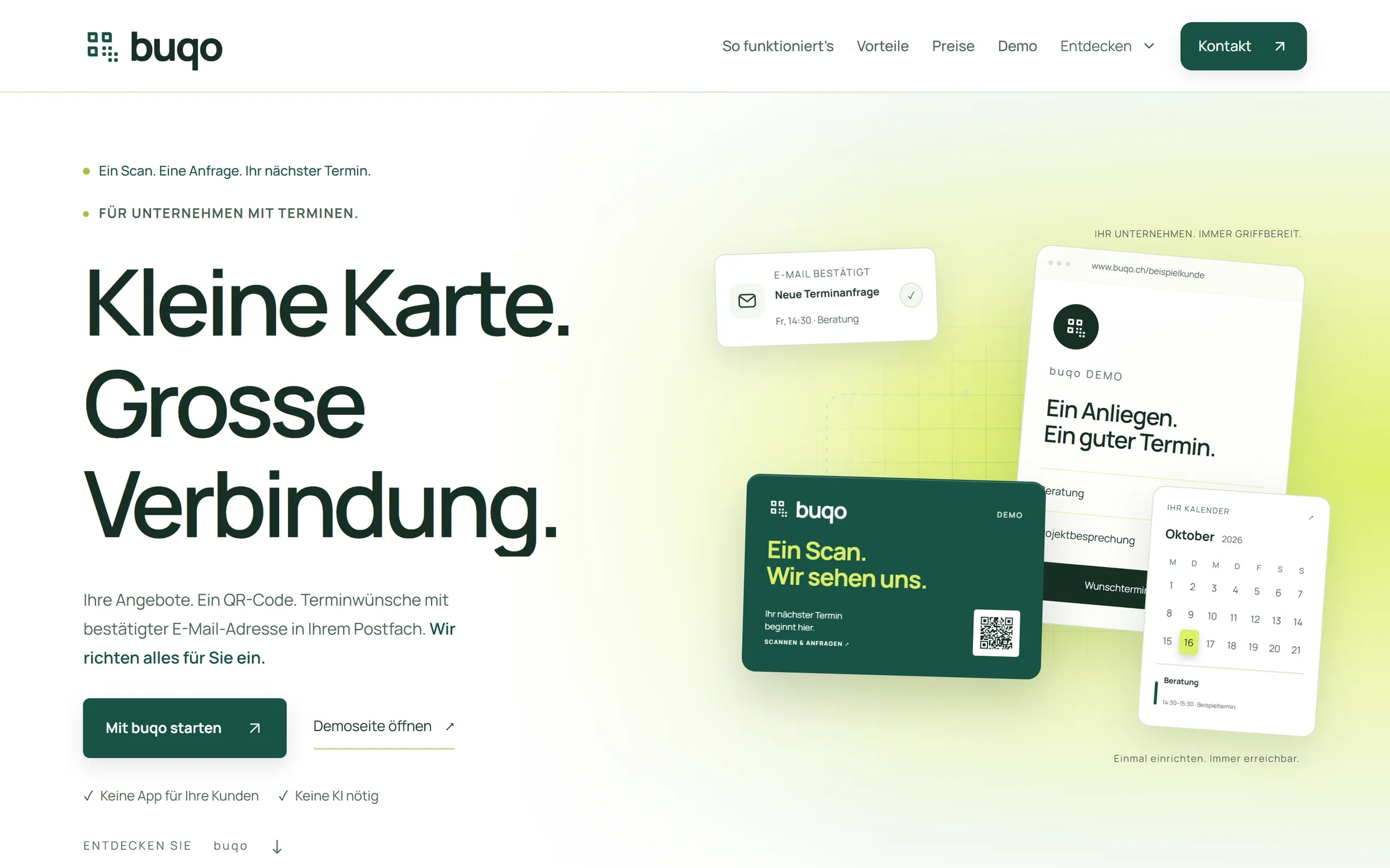 buqo.ch, Startseite