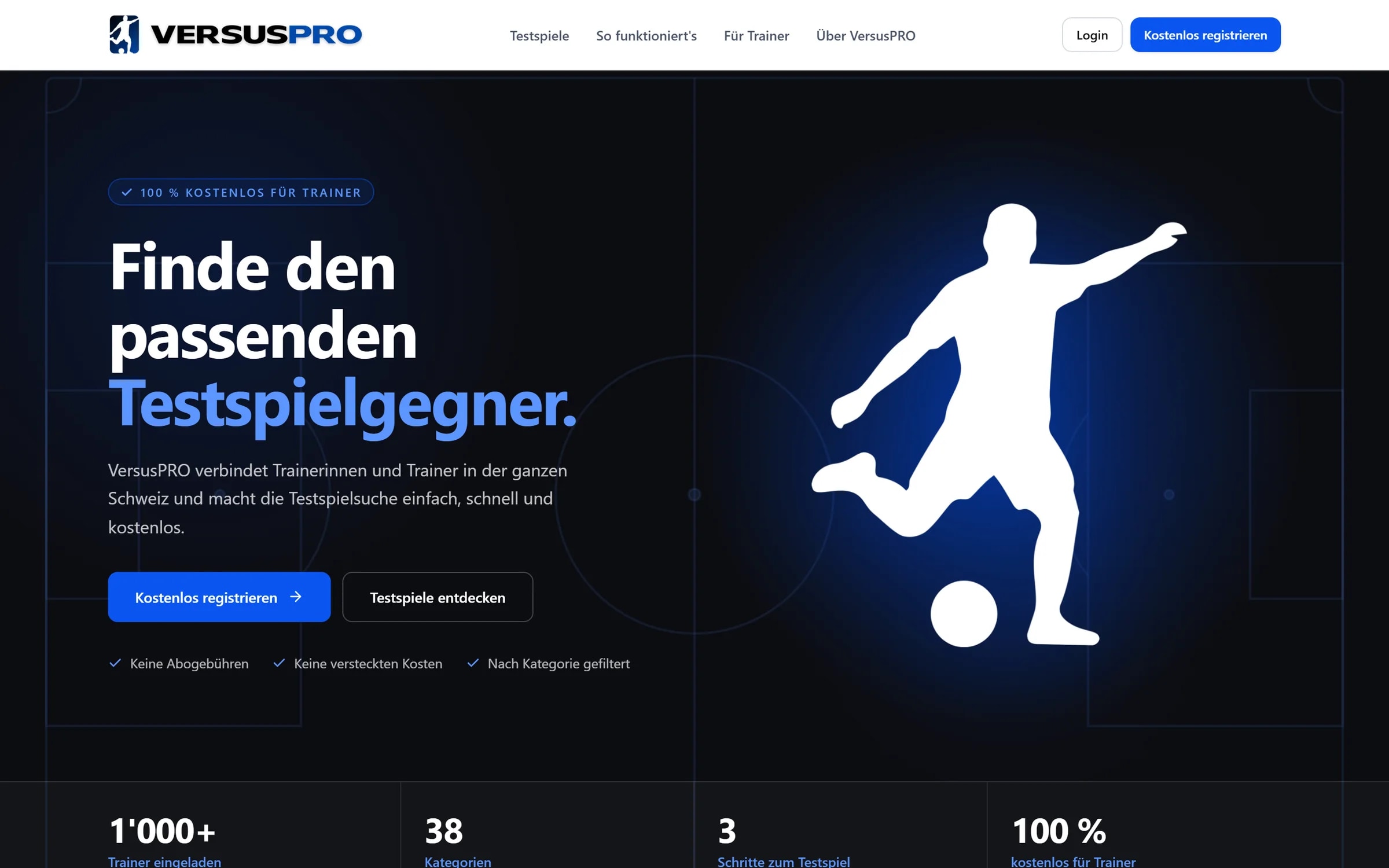 VersusPRO: öffentliche Startseite