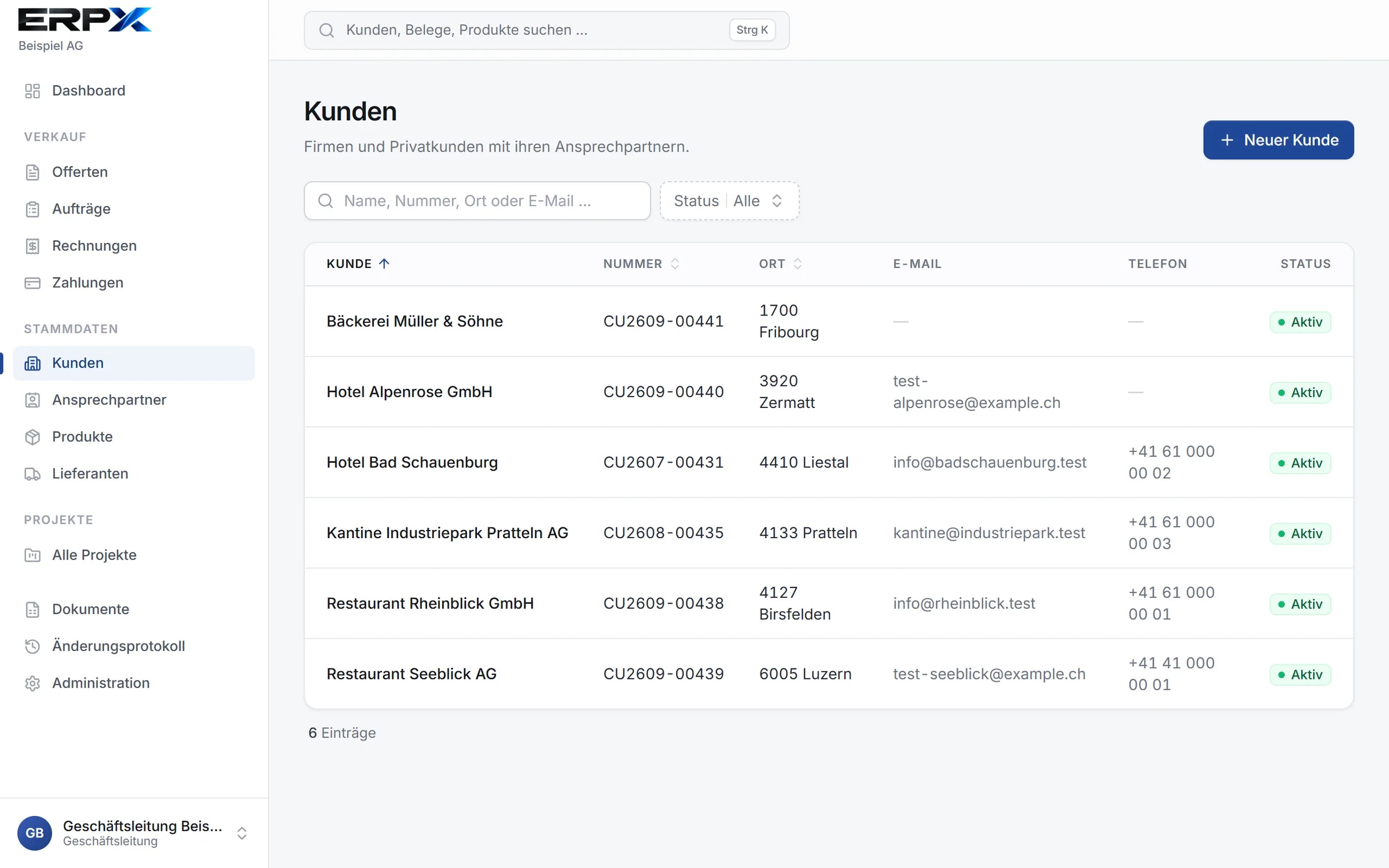 ERPX: Kunden