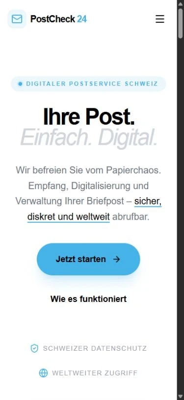 PostCheck24 auf dem Smartphone