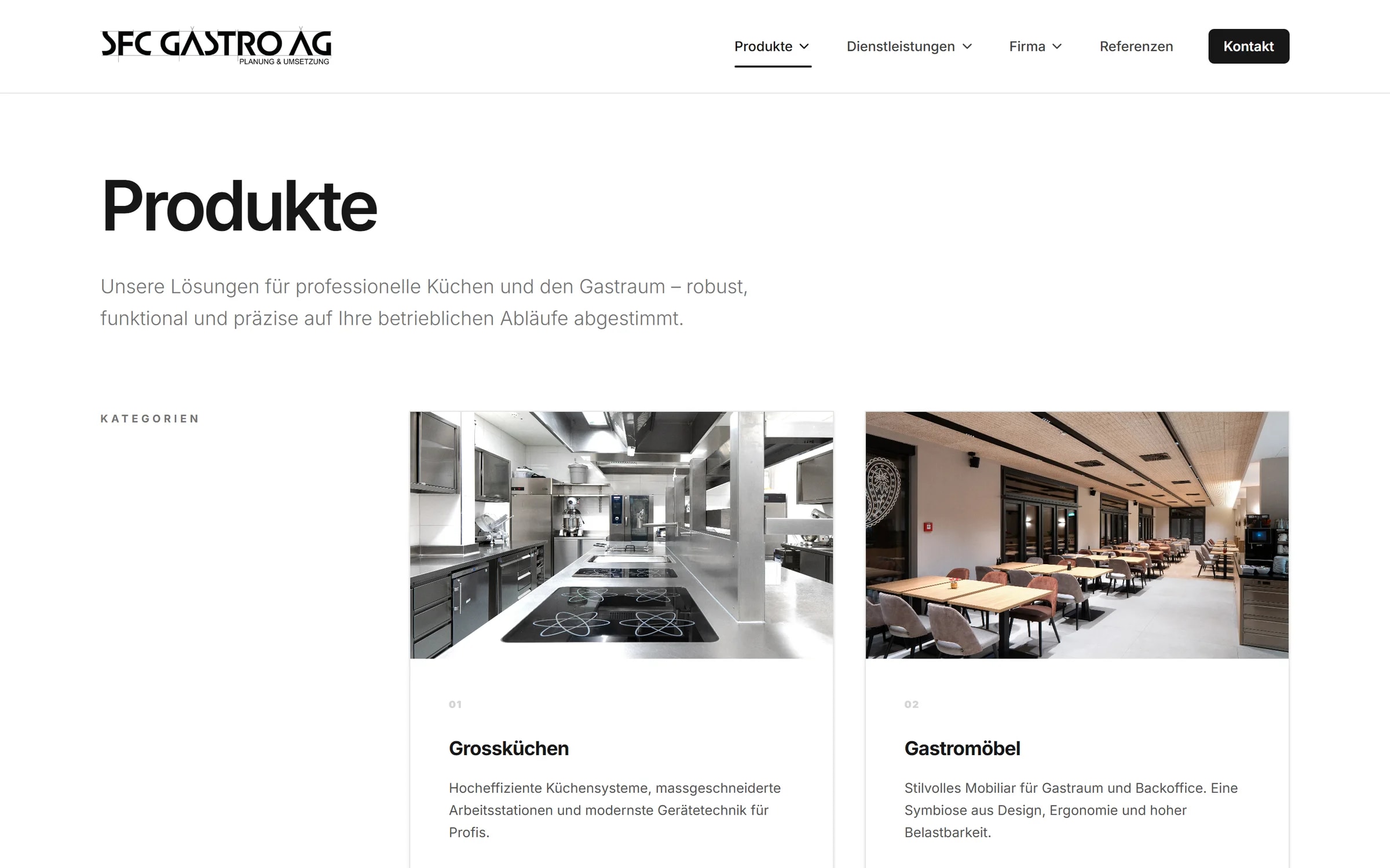 SFC Gastro: Produktkatalog