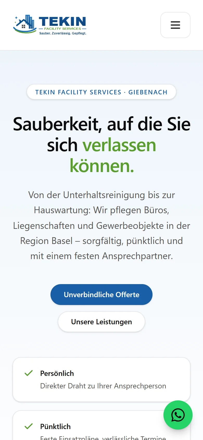 Tekin Facility auf dem Smartphone